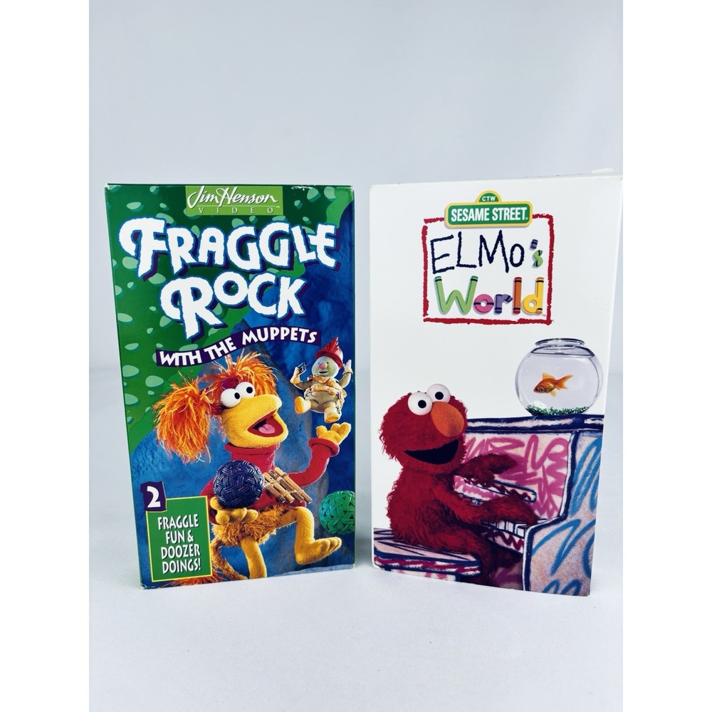 Lot Of 2 VHS - Fraggle Rock with the Muppets & Sesame Street Elmo's World